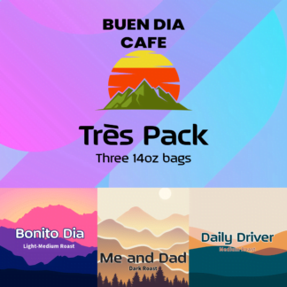 Buen Dia Cafe - Triple pack coffee beans label