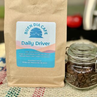 Daily Driver medium roast coffee bag from Buen Dia Cafe